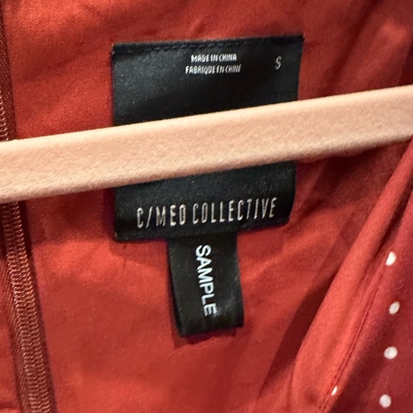 C/MEO Collective Red Ruffle Polka Dot Dress with Statement Sleeves ONE OF A KIND - Picture 3 of 3